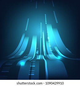 Blue geometric shape abstract technology background, vector illustrator 