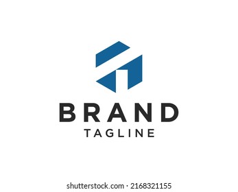 Blue Geometric Shape Initial Letter T  Symbol isolated on White Background. Usable for Business and Technology Logos. Flat Vector Logo Design Template Element.
