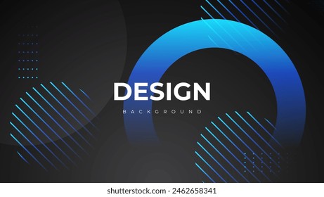 forma geométrica azul sobre fondo negro. ideal para póster, Anuncio, presentación, etc.