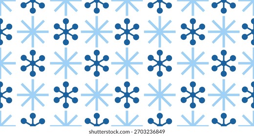 Blaue geometrische Schneeflocke nahtloses Muster