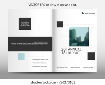 Blue geometric square annual report Brochure design template vector. Business Flyers infographic magazine poster.Abstract layout template ,Book Cover presentation portfolio.