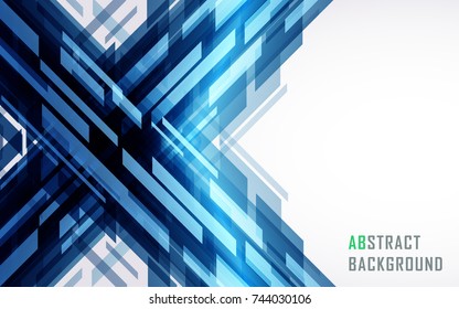 Blue geometric technological background Template brochure and layout design