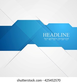 Blue geometric technology background. Vector corporate illustration