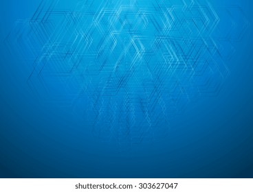 Blue geometric technology drawing background. Vector design