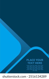 Blue geometric template with text placeholders for business use