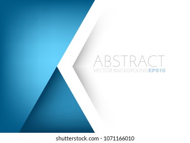 Blue geometric triangle vector background with white space for text and background design