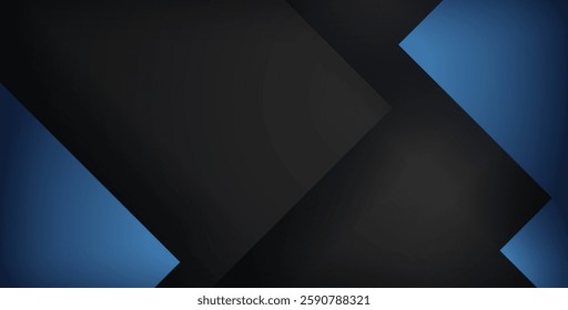 blue geometric triangle vector background overlap layer on black space for text and background design Eps10 vector