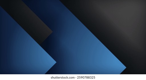 blue geometric triangle vector background overlap layer on black space for text and background design Eps10 vector