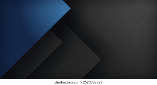 blue geometric triangle vector background overlap layer on black space for text and background design Eps10 vector