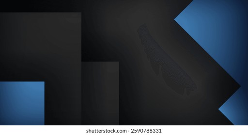 blue geometric triangle vector background overlap layer on black space for text and background design Eps10 vector