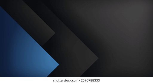 blue geometric triangle vector background overlap layer on black space for text and background design Eps10 vector