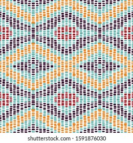 Blue Geometric Tribal. Blue Tribal Vector Seamless Pattern. Japanese Tribal Trendy Print. Azure Traditional Bohemian Background. Bohemian Carpet Japan.