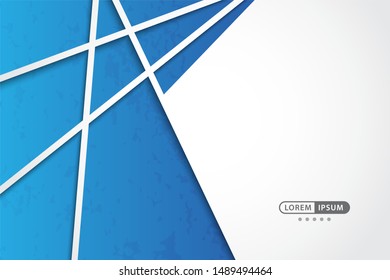 Blue geometric vector background with abstract line style, vector illustration 