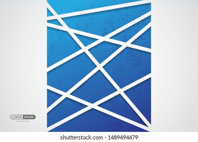 Blue geometric vector background with abstract line style