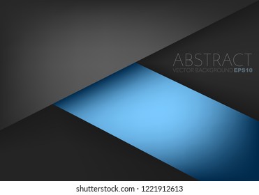 Blue geometric vector background with black space for design
