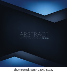 Blue geometric vector background overlap layer on dark background