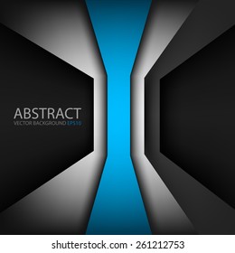 Blue geometric vector background technology design with grey line and dark space for text and message design 