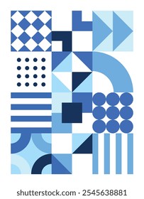 Blue geometric vector geometric shapes