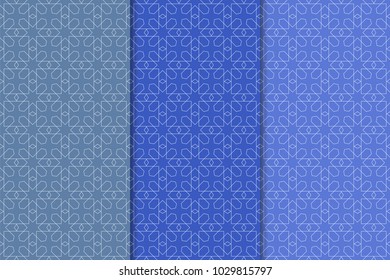 Blue geometric vertical seamless patterns for web, textile and wallpapers