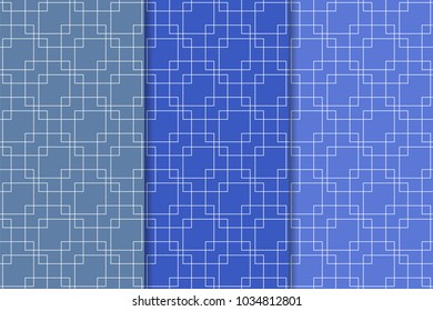 Blue geometric vertical seamless patterns for web, textile and wallpapers
