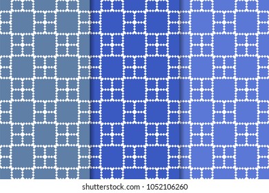 Blue geometric vertical seamless patterns for web, textile and wallpapers