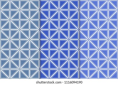 Blue geometric vertical seamless patterns for web, textile and wallpapers