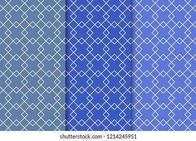Blue geometric vertical seamless patterns for web, textile and wallpapers