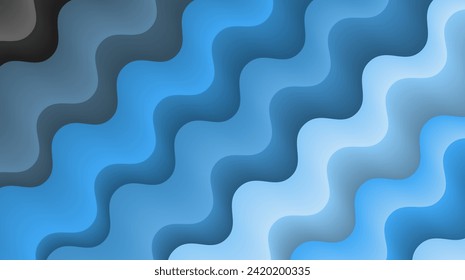 blue geometric wavy lines and shading. Background abstract pattern