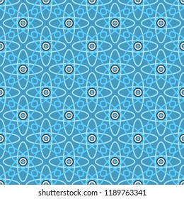 Blue Geometrical linear  background.Abstract Seamless pattern. Vector illustration for print  textile,fabric,wrapping paper.
