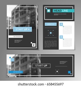 Blue Geometry brochure design template / Vector cover, Leaflet, Presentation / Abstract Background.