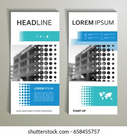Blue Geometry brochure design template / Vector cover, Leaflet, Presentation / Abstract Background.