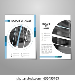 Blue Geometry brochure design template / Vector cover, Leaflet, Presentation / Abstract Background.