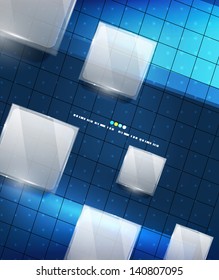 Blue geometry lines vector background