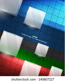 Blue geometry lines vector background