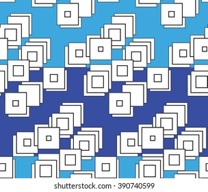 blue geometry ornament pattern. square. Ready For Your Design.  