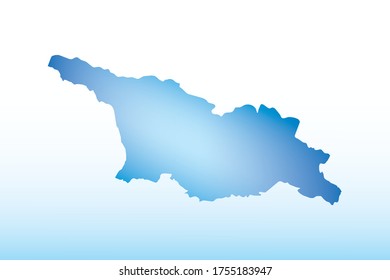 Blue Georgia Karte Eis mit dunklem und hellem Effekt, Vektorgrafik auf hellem Hintergrund
