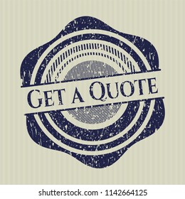  Blue Get a Quote distress rubber seal