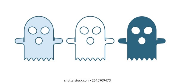 Blue Ghost icon isolated on white background. Happy Halloween party.  Vector