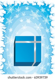 Blue Gift with blue background