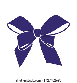 Blue Gift Bow  Isolated on White Background. Concept for invitation, banners, gift cards, congratulation or website layout vector.