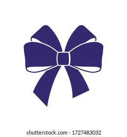 Bow de regalo azul aislado en fondo blanco. Concepto de invitación, banners, tarjetas de regalo, felicitación o vectores de disposición de sitios web.