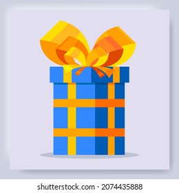 Blue gift box with bow