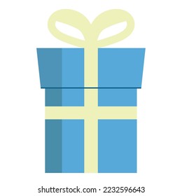 blue gift box icon isolated