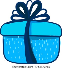 Blaue Geschenkbox, Illustration, Vektorgrafik auf weißem Hintergrund