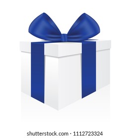 Blue gift box isolated on a white background
