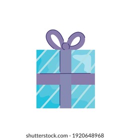 caja de regalo azul presente acuarela icono de cumpleaños gráfico vectorial