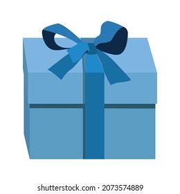 blue gift box present icon