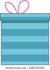 Blue gift box with a red bow