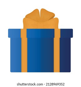 blue gift box with yellow bow