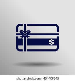 Blue Gift Card Icon On A Gray Background